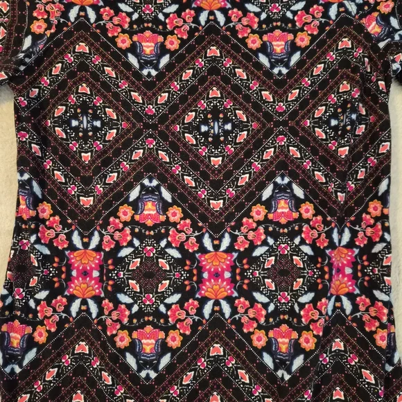 Derek Heart Black and Pink Patterned Womens Dress. - Picture 2 of 7